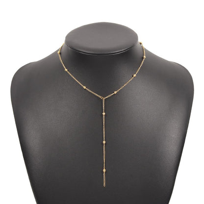 N9516 Simple niche necklace chain tassel design sense single-layer necklace personality long geometric necklace