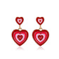 Ins color matching love earrings female retro fashion personality alloy drop nectarine peach heart earrings