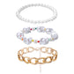 Jewelry Exaggerated Large Irregular Pearl Bracelet Female Fashion Punk Aluminum Chain Jewelry Three-piece Set