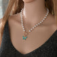 Simple Super Fairy Pearl Necklace Fashion Drop Oil Alloy Butterfly Necklace Ladies Jewelry