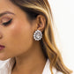 Jewelry retro micro-inlaid drop-shaped pearl niche earrings baroque medieval stained glass earrings