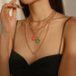 N981 exaggerated multi-layered necklace dripping oil love flower digital punk necklace personality pendant