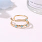 Double-layer hollow ring simple diamond opening adjustable ring female personality u-shaped index finger ring