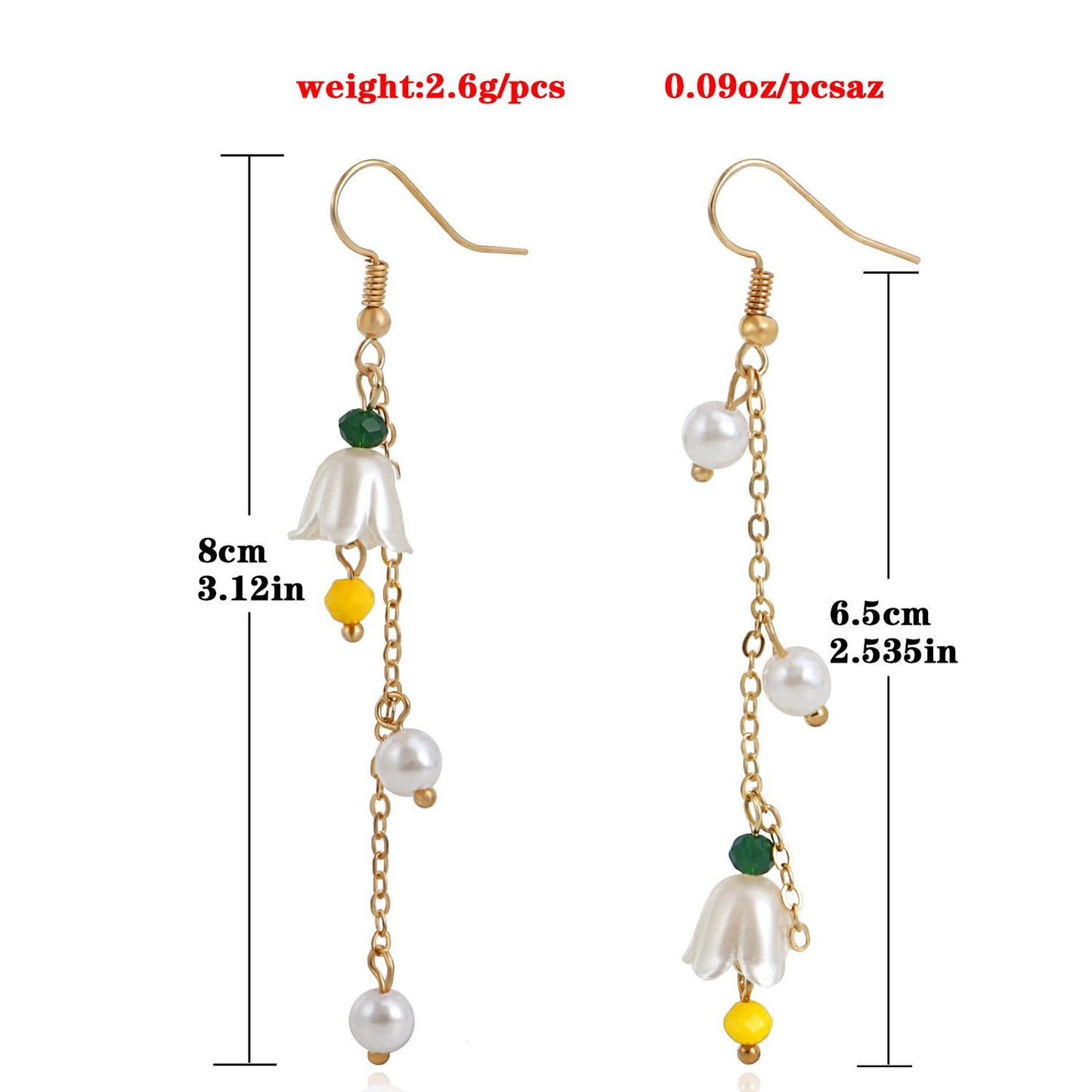 Jewelry small fresh forest super fairy bell flower earrings ladies long tassel earrings earrings