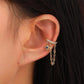 ins simple zircon holeless ear bone clip fashion copper inlaid zircon five-pointed star chain ear clip net red earrings