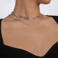 N8889 double-layer stacked necklace Cuban chain hip-hop punk necklace niche geometric personality clavicle chain