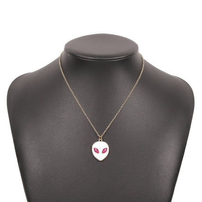 N9349 Personalized Oil Drop Necklace Colorful Water Drop Alien Necklace Creative Retro Creative Pendant