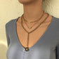 N8872 Baroque retro multi-layer necklace women's full diamond butterfly octagonal punk chain exaggerated pendant necklace