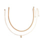 Necklace female clavicle chain niche trendy ins simple cold hip-hop padlock double-layer set chain bouncy di net red accessories