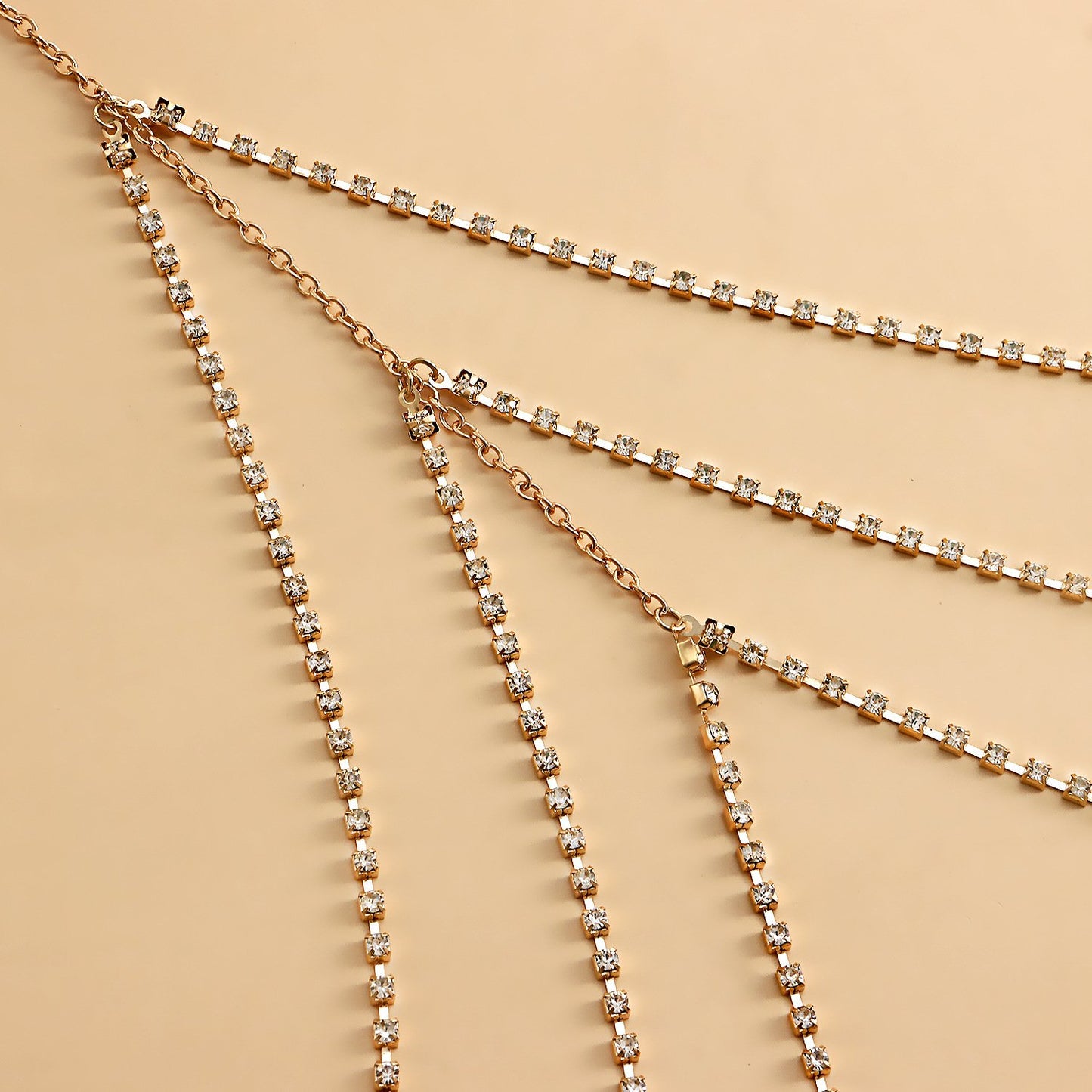 Fashion jewelry personalized night style body chain simple sexy full diamond multi-layer leg chain babes
