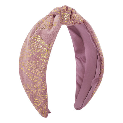 F566 autumn and winter velvet series hot dyed leaves headband niche knotted sweet and elegant going out retro headband female