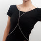 Sexy exaggerated beach casual body clothing chain necklace female transparent white rice beads turquoise breast chain hot girl