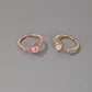 Sweet pink peach ring summer fresh love cat's eye stone open ring Mori student index finger ring