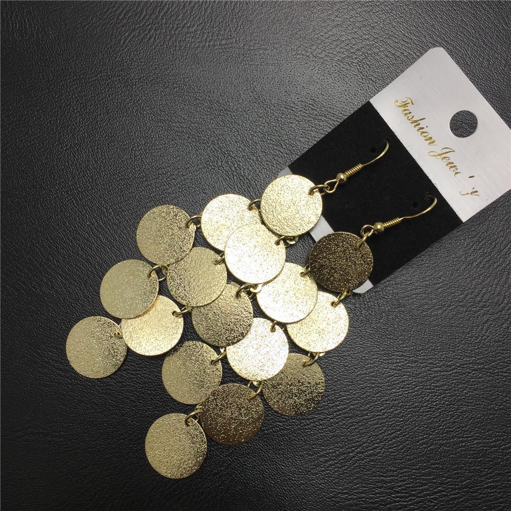 Fashion personality rhombus metal frosted disc ladies earrings popular earrings