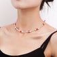 Jewelry bohemian colorful five-pointed star transparent rice bead choker necklace female ins