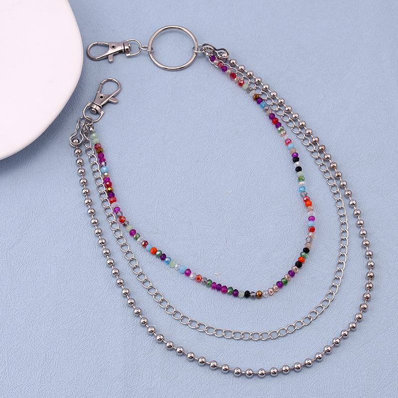 Jewelry creative color crystal multi-layer pants chain all-match geometric accessories chain body chain