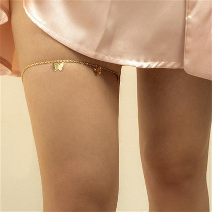 Jewelry Sexy Simple Geometric Butterfly Tassel Leg Chain Temperament Trendy Single Layer Body Chain Female