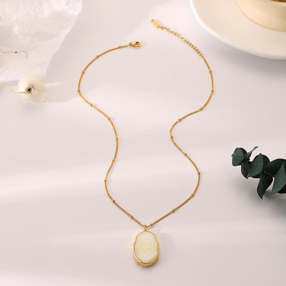 Niche Design Sense Personality Fashion Irregular Ellipse Resin Sun DIY Handmade Necklace