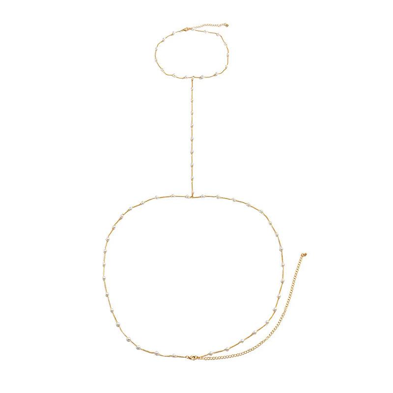 Jewelry trendy beach bikini chain female body chain sexy anti-pearl cross body chain