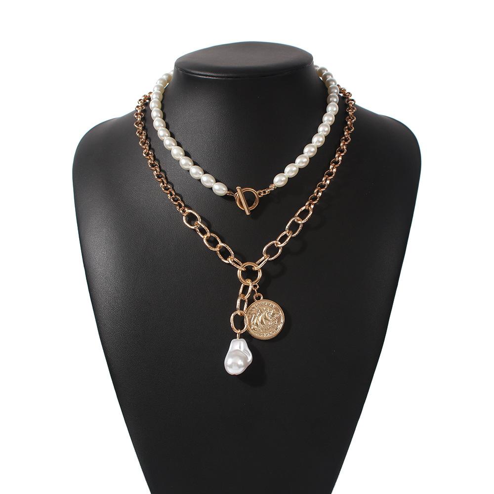 N7626 Popular Necklace Female Fashion Versatile Alloy Necklace Creative Bohemia Coin Pendant