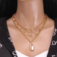 Jewelry Personality Ring Decorative Necklace Hip-Hop Rock Trend Padlock Accessories Multi-layer Set Chain