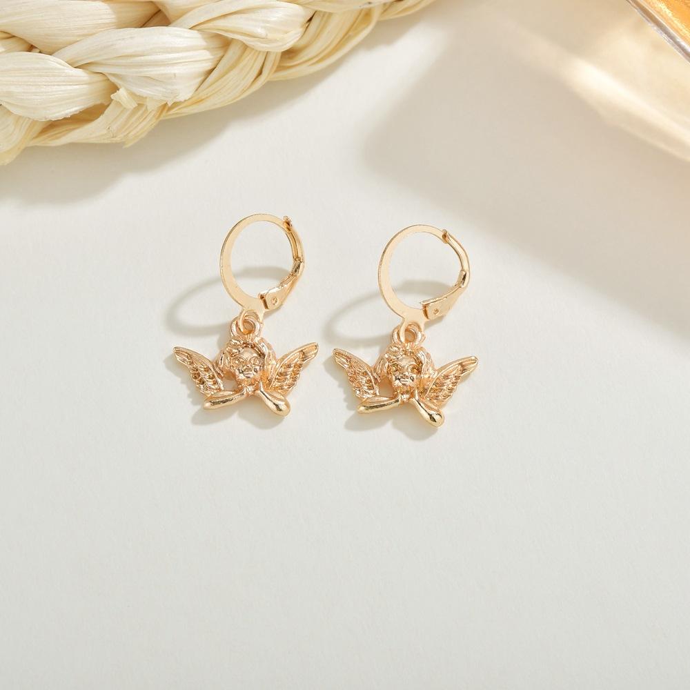 Jewelry Cupid earrings alloy angel earrings smallhoop earrings