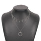 N9285 Double Chain Necklace Small Fresh Sweet Geometric Necklace Simple Fashion Hollow Ring Necklace