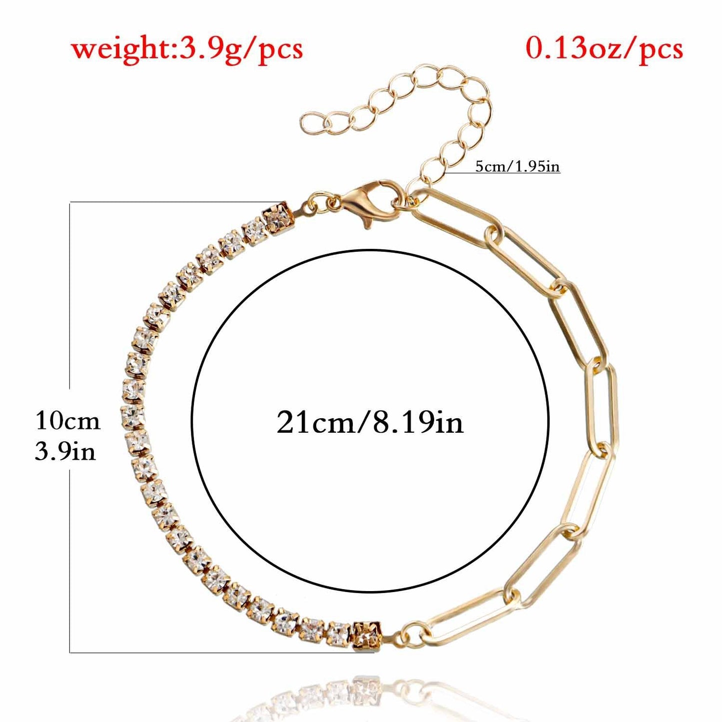 Jewelry Retro Versatile Color Diamond Bracelet Female Simple Personality Trend Color Diamond Bracelet