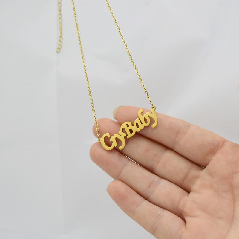 Crybaby necklace simple creative letter necklace female