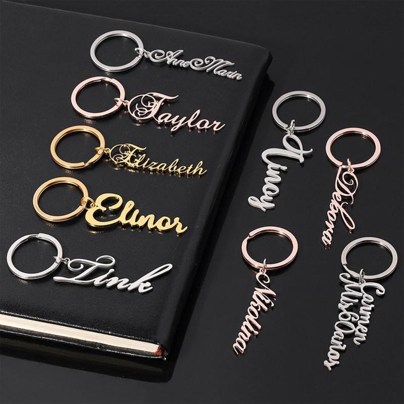 Personalized Name Keychain Alphabet DIY Keychain Stainless Steel Furnace Vacuum Plating