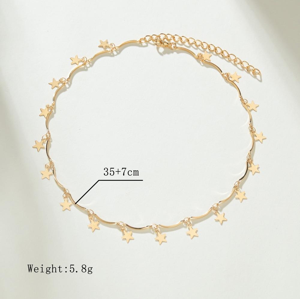 Fashion Star Pentagram Necklace Female Retro Clavicle Chain Accessories