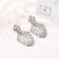 Jewelry Irregular Metal Texture Frosted Leaf Earrings Personalized Wheat Ear Pattern Earrings