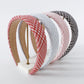 F4249 Retro literary and artistic fashion headband plaid pattern clear wide edge small perfume drill simple headband female