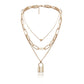 Jewelry Simple Exaggerated Thick Chain Necklace Women's Retro Multi-layer Geometric Lock Heart Necklace