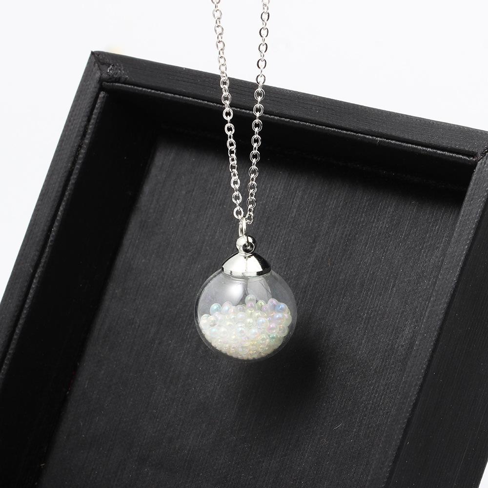 ETSY creative handmade colorful bubble glass ball pendant INS recommended personalized transparent ball necklace