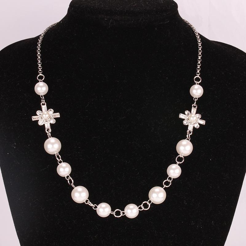Jewelry Retro Stainless Steel Chain Fashion Simple Creative Imitation Pearl Diamond Accessories Women