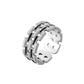 Fashion Simple Color Line Pick Hollow Stainless Steel Open Ring Titanium Steel Drip Oil Ring For Women