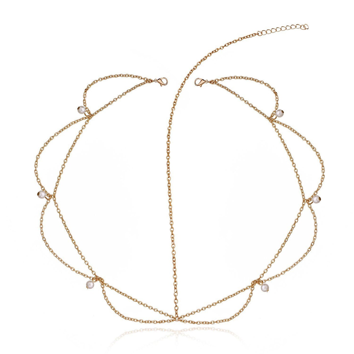 Simple Handmade Jewelry Boho Wave Tassel Chain Pearl Headband Hair Accessories