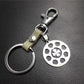 Four-leaf lucky flower titanium steel jewelry stainless steel luggage pendant leather key chain waist hanging couple gift bag listing
