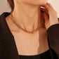Fashionable stainless steel gold-plated thick chain titanium steel color-preserving simple short double-layer chain collarbone necklace ins