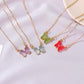 Internet celebrity ins glass crystal butterfly necklace super fairy fantasy transparent glass butterfly clavicle chain necklace