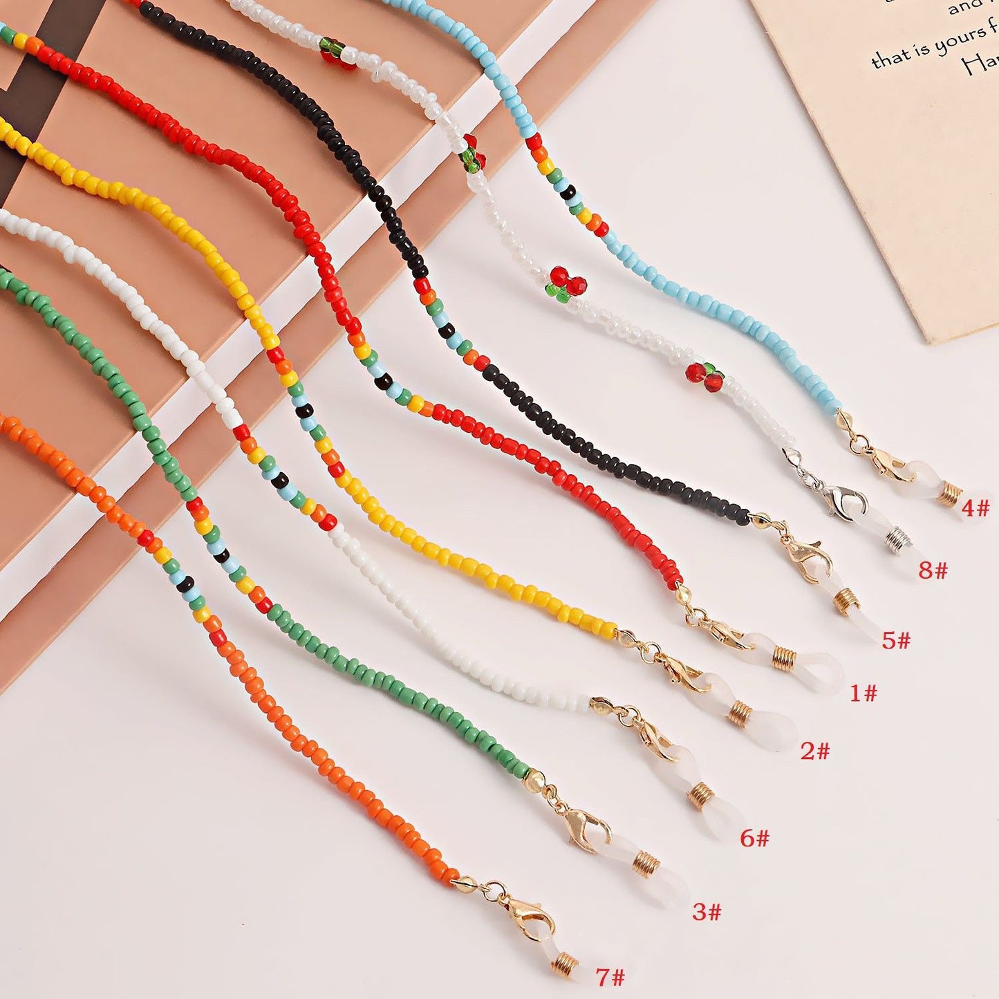 Accessories trend color rice beads glasses chain jewelry beaded accessories mask chain non-slip