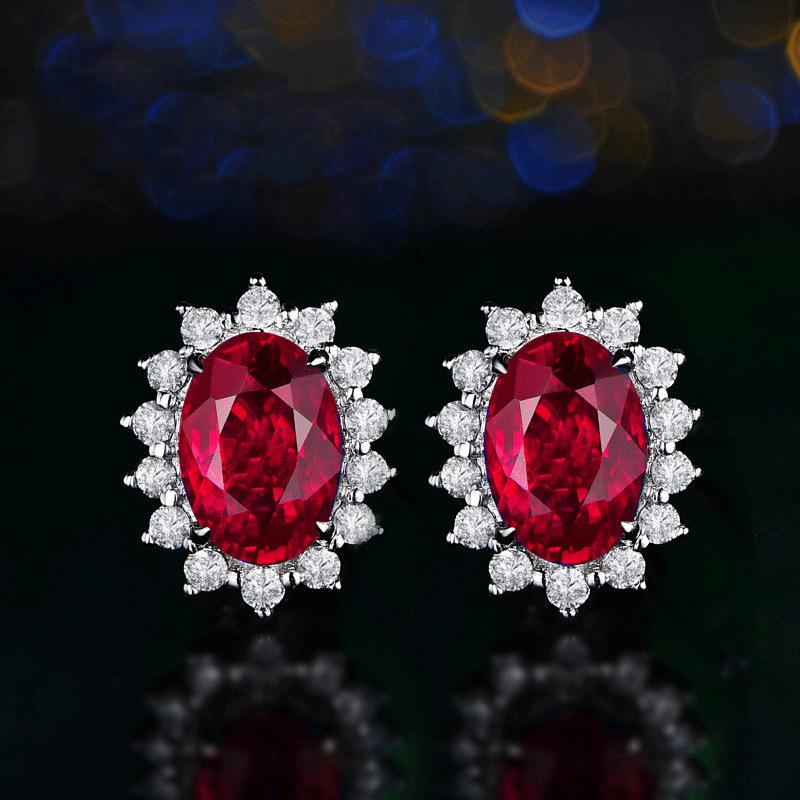 Explosive fashion niche design sense crystal earrings female gemstone earrings diamond earrings jewelry accessories