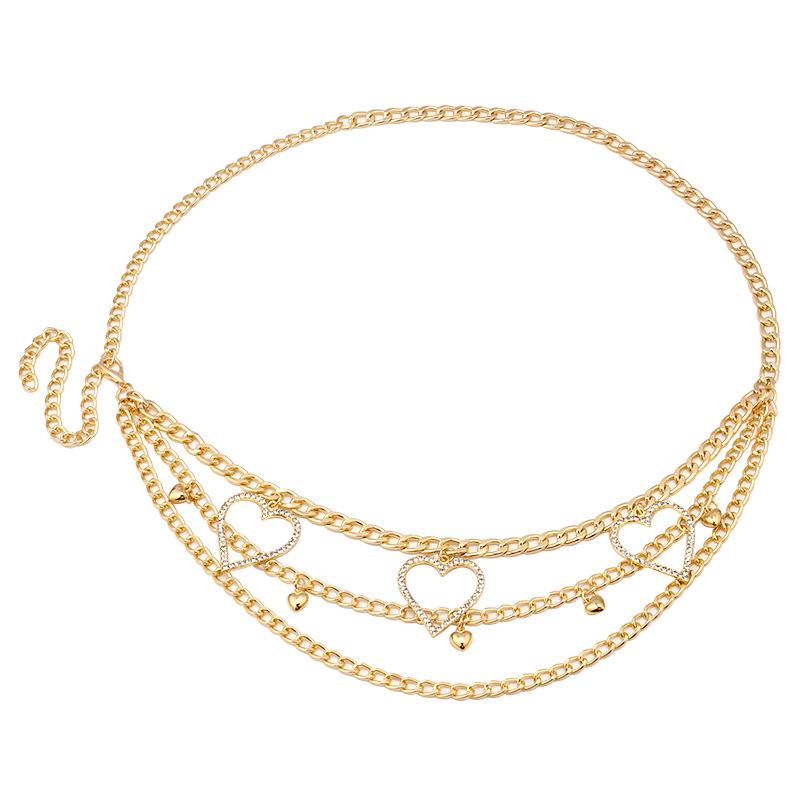 Accessories Fashion Trendy Waist Chain Women's All-Match Diamond Heart Waist Accessories