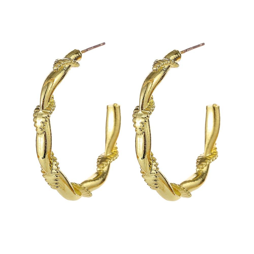 Jewelry Fashion Chinese C Shape Exaggerated Snake Body Wrapped Earrings Trendy Metal Hip Hop Earrings