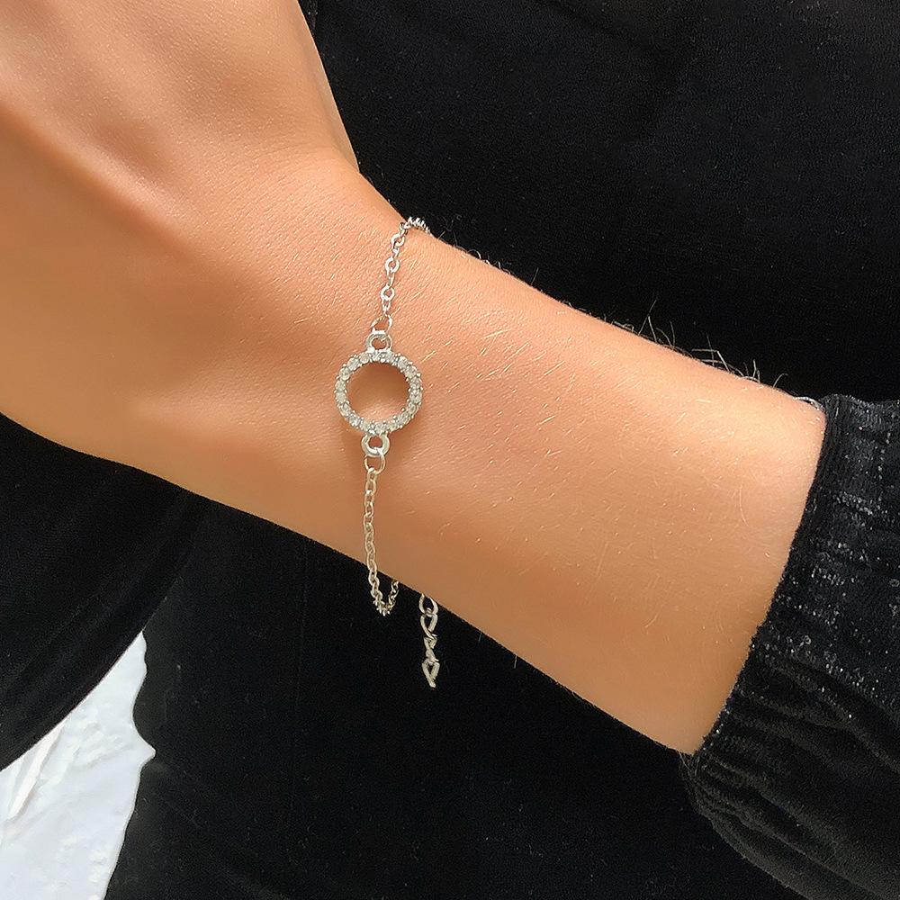 B1237 Simple Literary and Artistic Bracelet Female Circle Diamond Geometric Retro Jewelry Fashion Jewelry