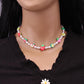 Fashion trend net red imitation pearl soft pottery flower clavicle chain ins a variety of fruit necklace
