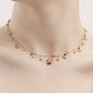 Jewelry ins color drop oil cherry zircon pendant necklace female hot girl choker explosive necklace