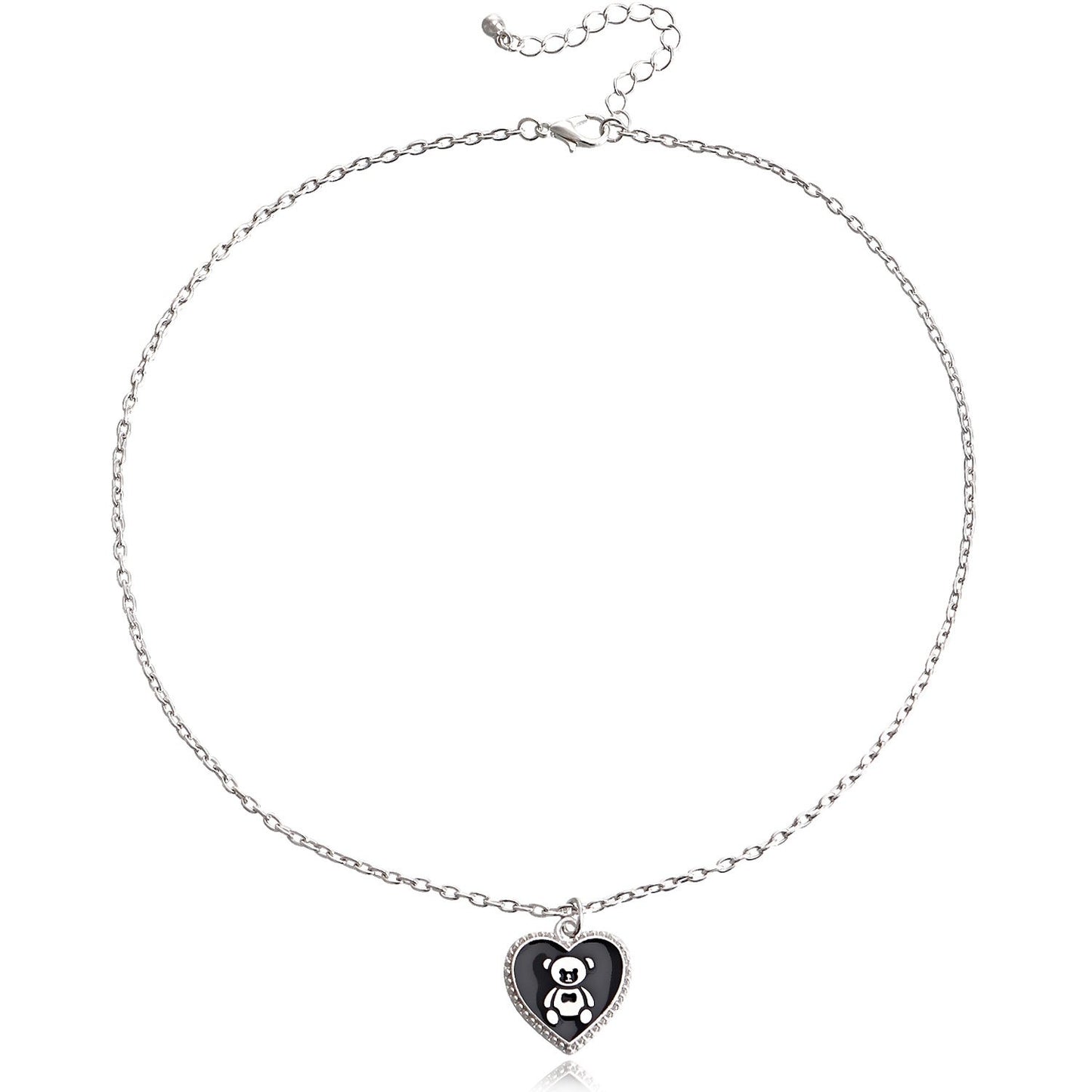Jewelry simple single-layer black love bear pendant necklace female necklace does not fade