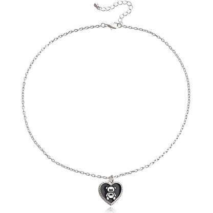 Jewelry simple single-layer black love bear pendant necklace female necklace does not fade